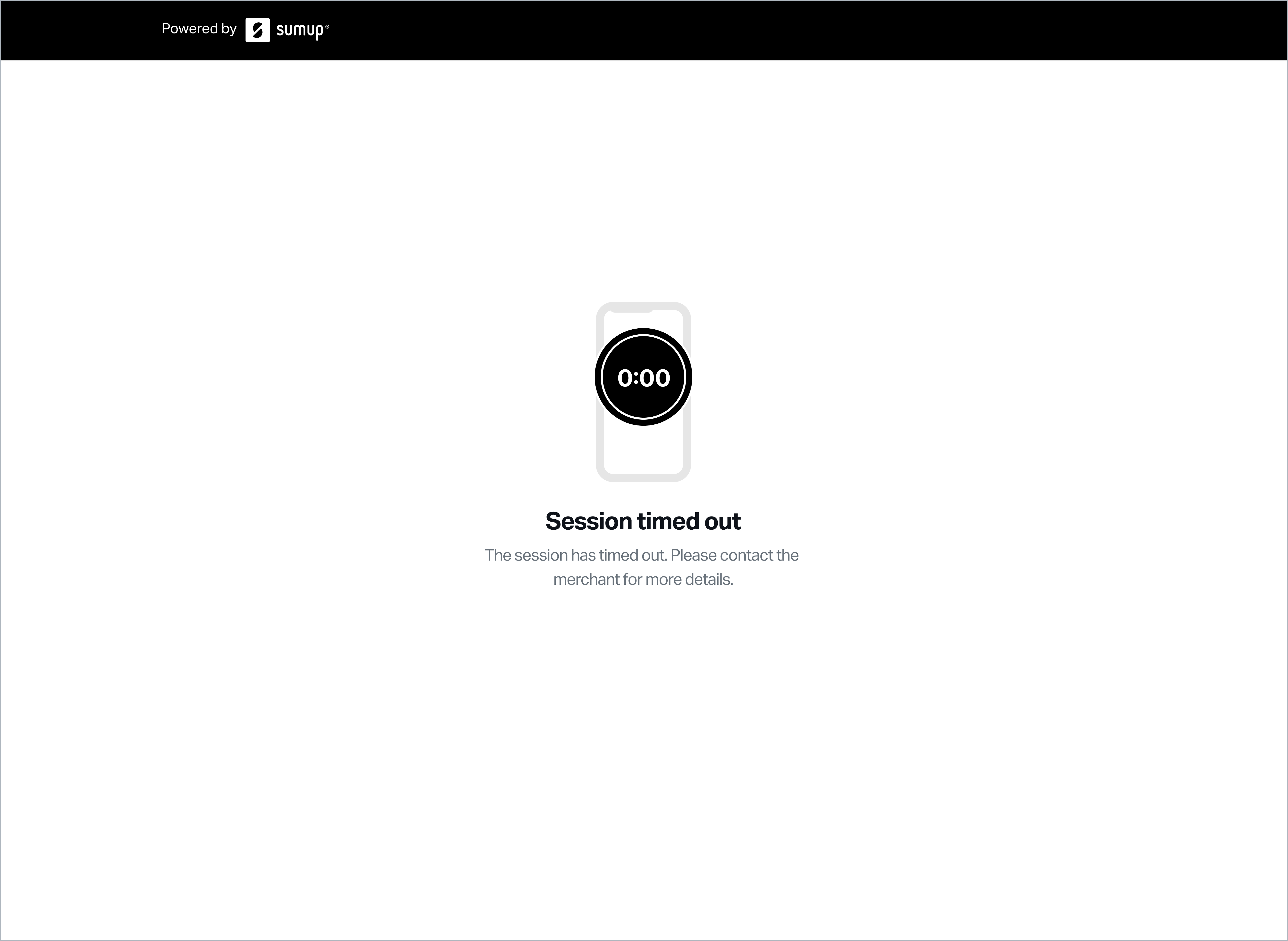 A screenshot of the Hosted Checkout session expired page